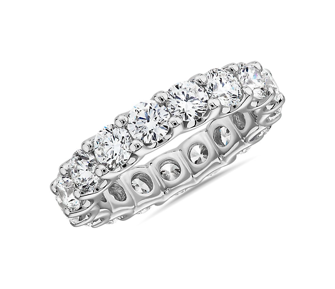 14K White Gold 4Ct. Moissanite Engagement Band Ring