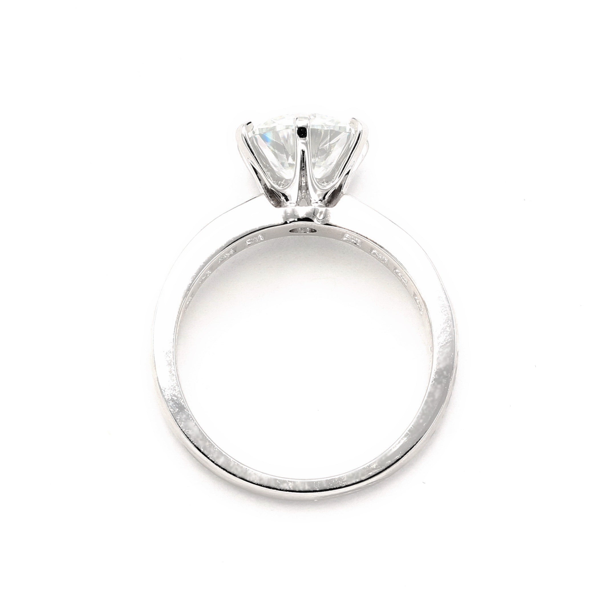 14K White Gold 2.5Ct. Round Shaped Moissanite Engagement Ring