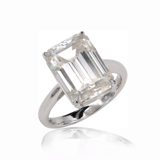 14K Gold Emerald Cut Moissanite Engagement Ring