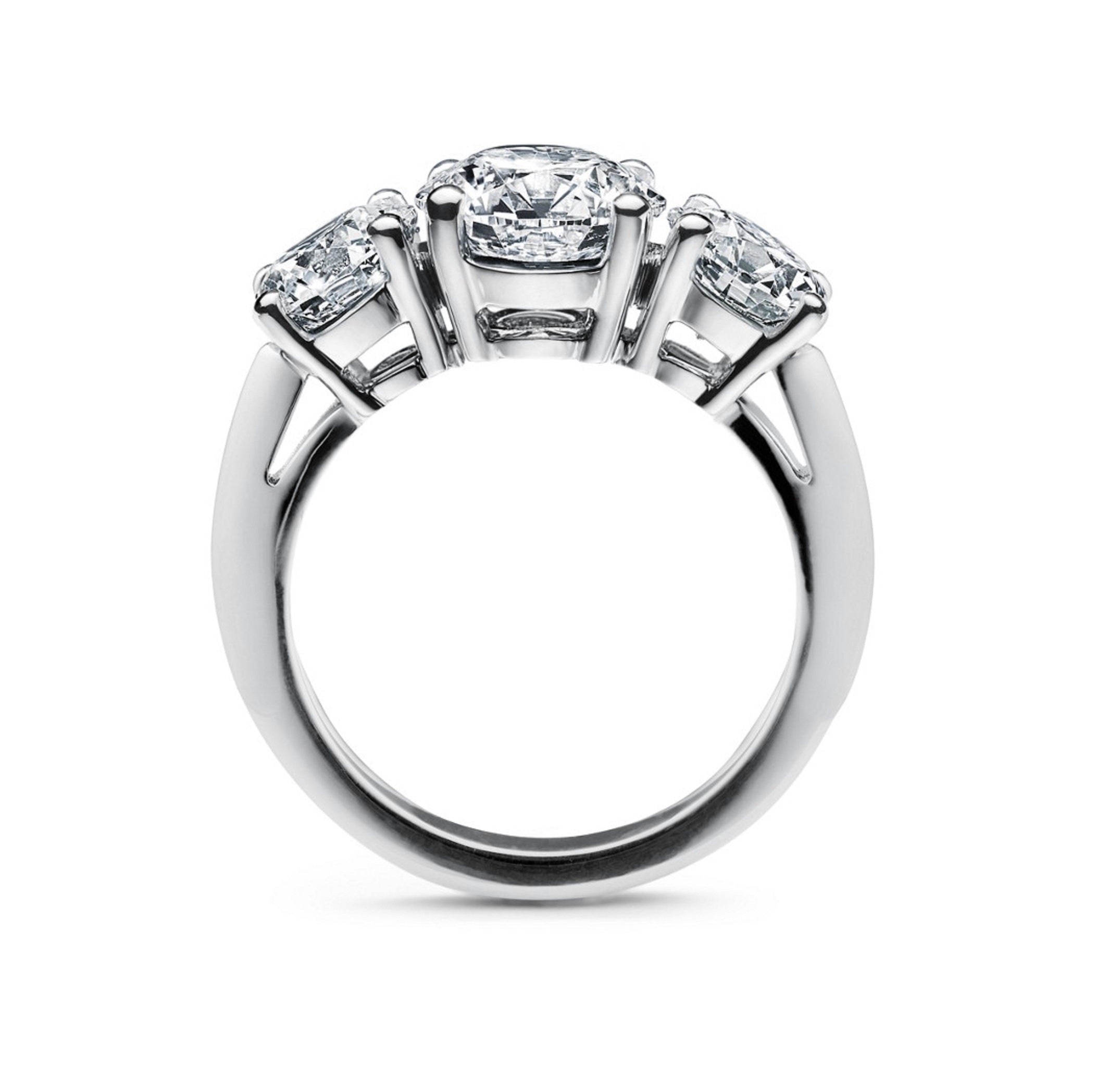 14K White Gold 2Ct. Moissanite Three-Stone Wedding Ring