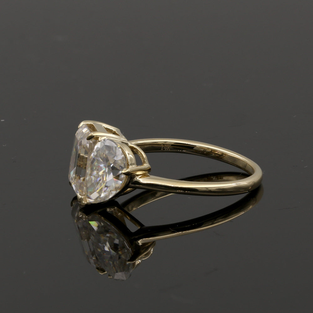 14K Solid Gold Toi et Moi Moissanite Engagement Ring