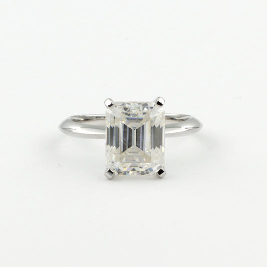 14K Gold 4.0Ctw. Emerald Cut Moissanite Ring