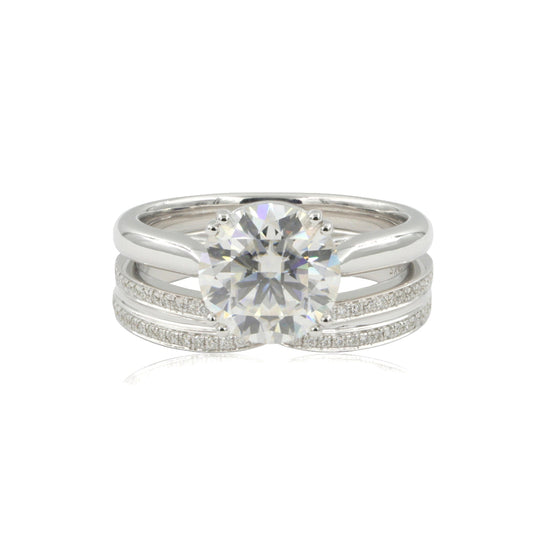 14K Gold 3.15Ctw. Moissanite Double Rings