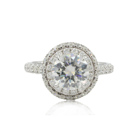 14K Gold 2.8Ctw. Moissanite Halo Setting Ring