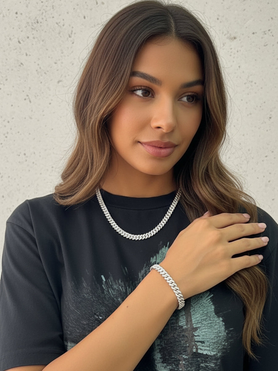 925 Moissanite 8MM Cuban Links Necklace