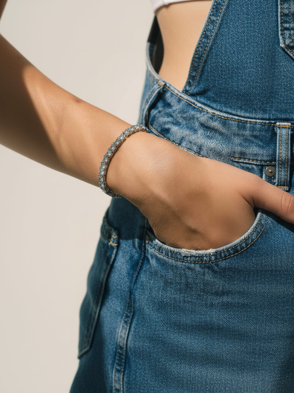 14K White Gold 5mm Moissanite Tennis Bracelet