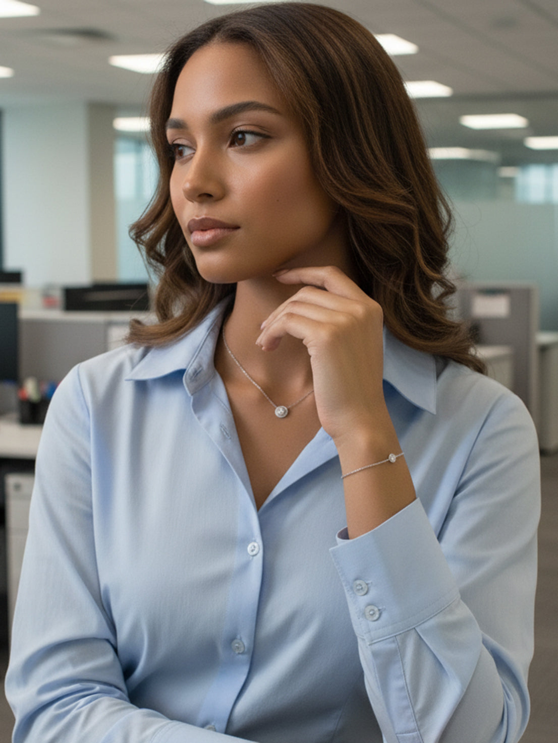 925 Sterling Silver Moissanite Bezel Setting Necklace