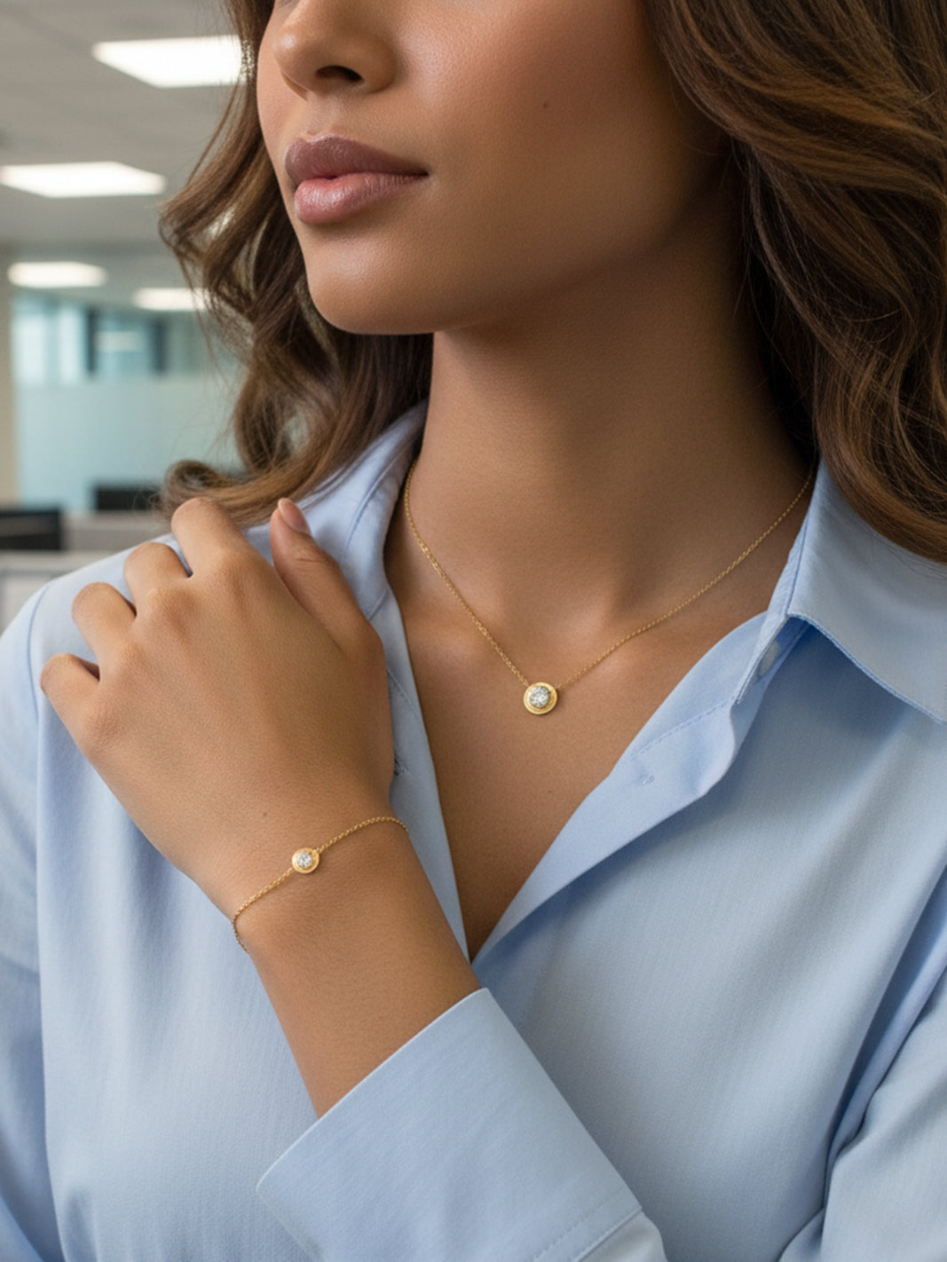 Vermeil Gold Moissanite Bezel Setting Necklace