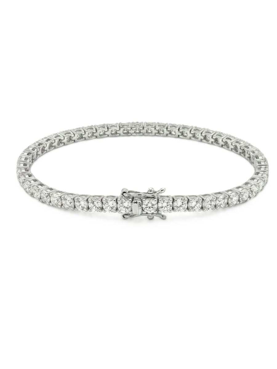 925 Sterling Silver 3mm Moissanite Tennis Bracelet