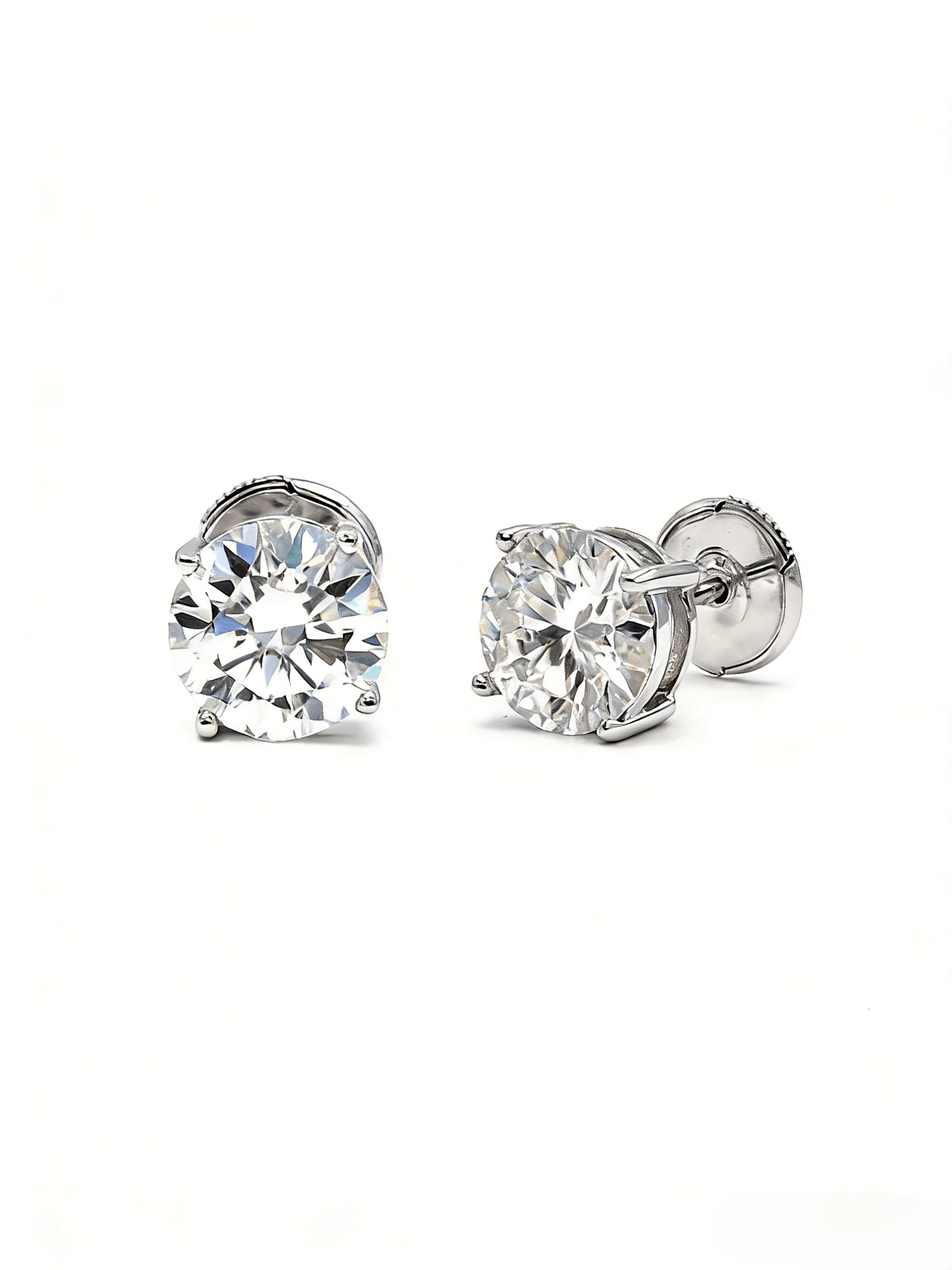 925 Sterling Silver Moissanite Solitaire Studs Earrings