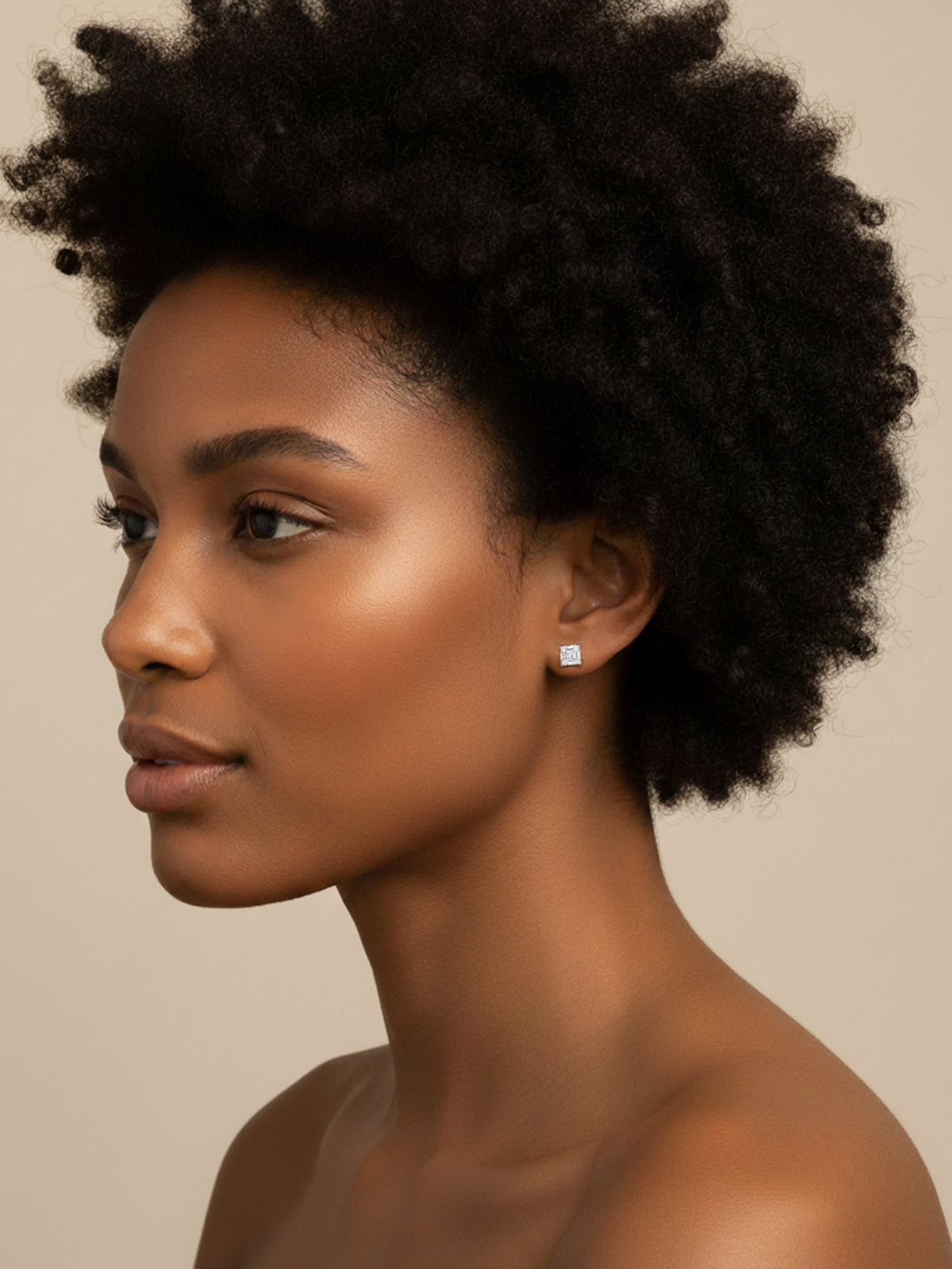 925 Silver Moissanite Asscher Cut Studs Earrings