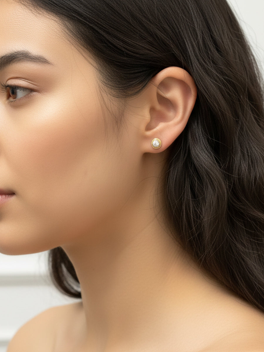 925 Silver Bezel Setting Moissanite Studs