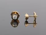925 Sterling Silver D Color VVS1, Moissanite Diamond Bezel Setting Studs Earrings