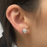 925 Sterling Silver D Color VVS1, Moissanite Diamond Bezel Setting Studs Earrings