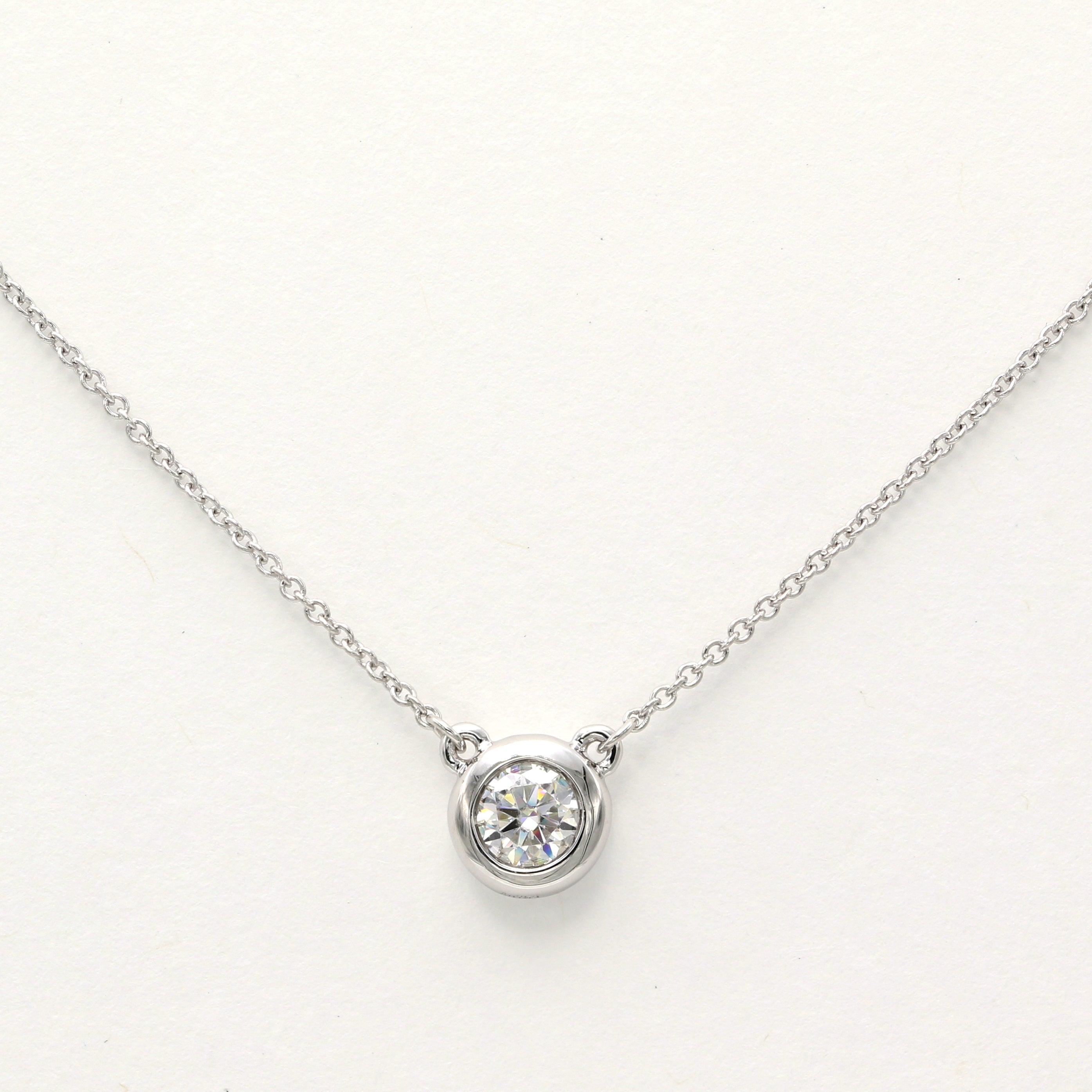 925 Sterling Silver 5mm Moissanite Bezel Solitaire Necklace