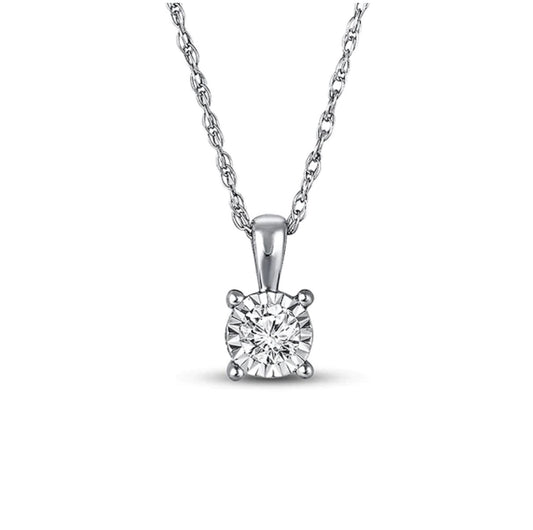 925 Silver Moissanite Solitaire Pendant Necklace