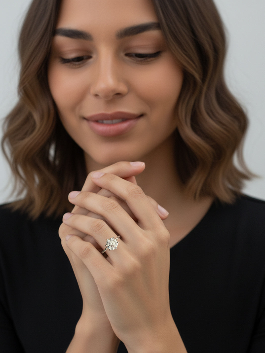 925 Silver Moissanite Twist Band Ring