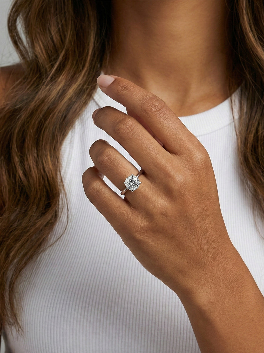 925 Silver Moissanite Diamond Bull Head Engagement Ring