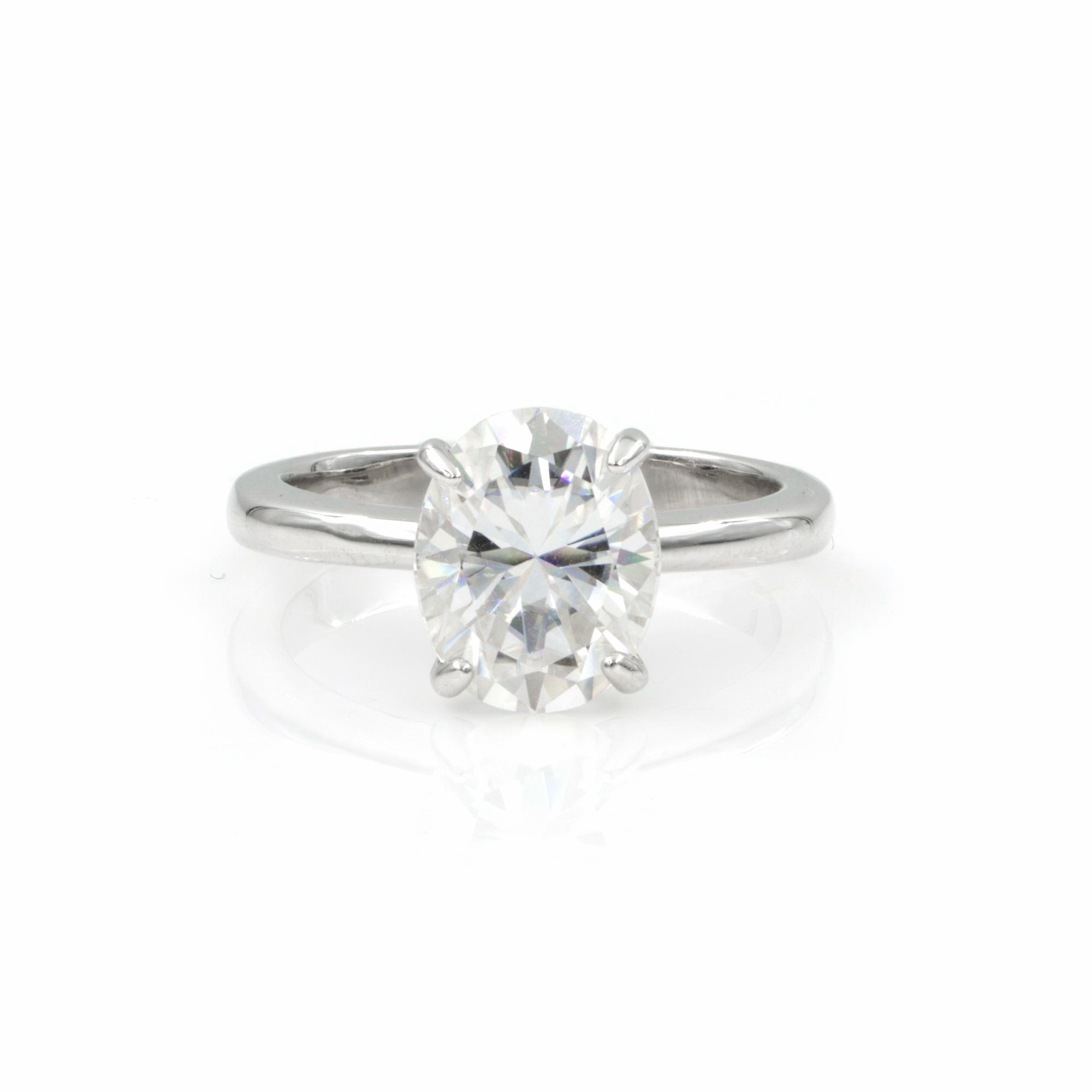 925 Sterling Silver 4.0Ct. Moissanite Oval Cut Engagement Ring