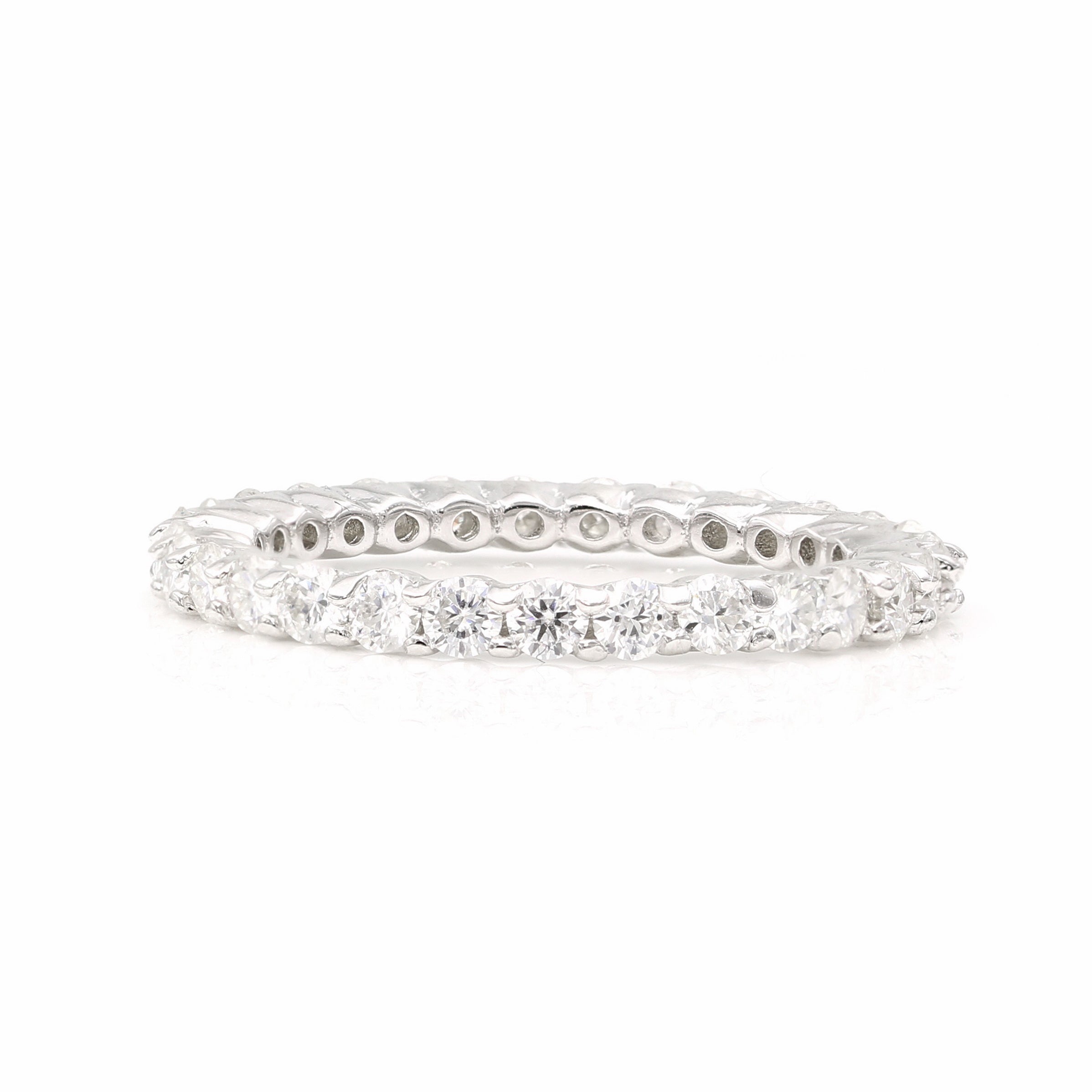 925 Silver 1.0ctw. Round Cut Moissanite Eternity Band Ring