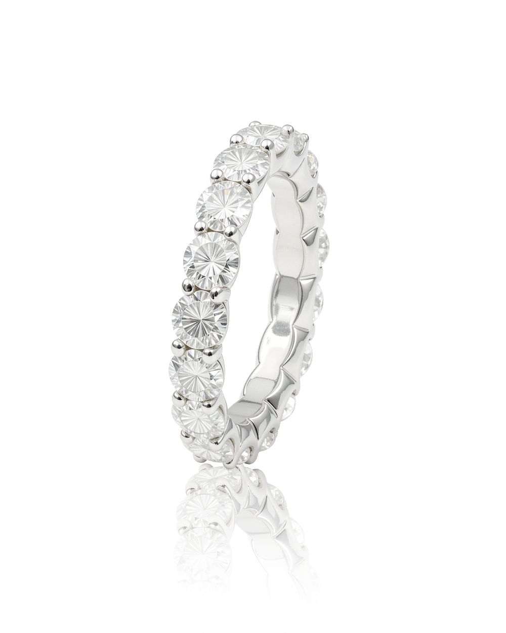 925 Silver 5.0Ctw. Round Cut Moissanite Eternity Band
