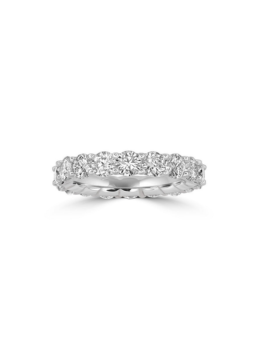 925 Silver 5.0ctw. Round Cut Moissanite Eternity Band Ring