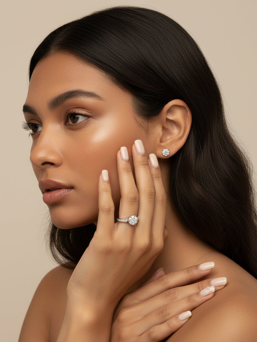 925 Silver 1.11Ctw. Moissanite Engagement Ring