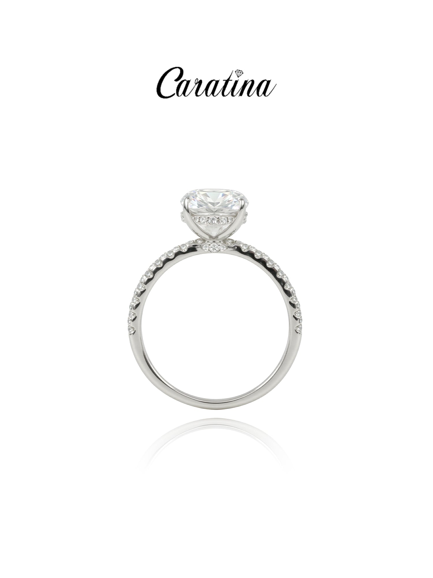 925 Silver 4.4Ctw. Moissanite Oval Cut Engagement Ring