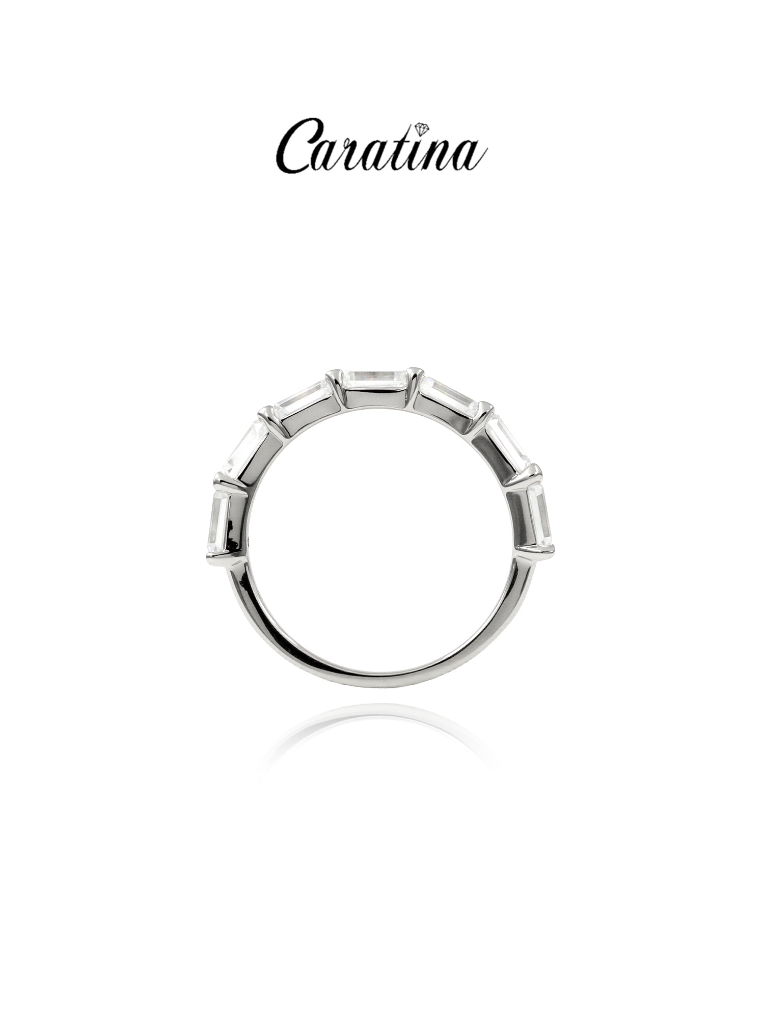 925 Silver 3Ctw. Moissanite Half Band Ring