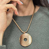 Stainless Steel Disc Pendant Necklace
