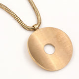 Stainless Steel Disc Pendant Necklace