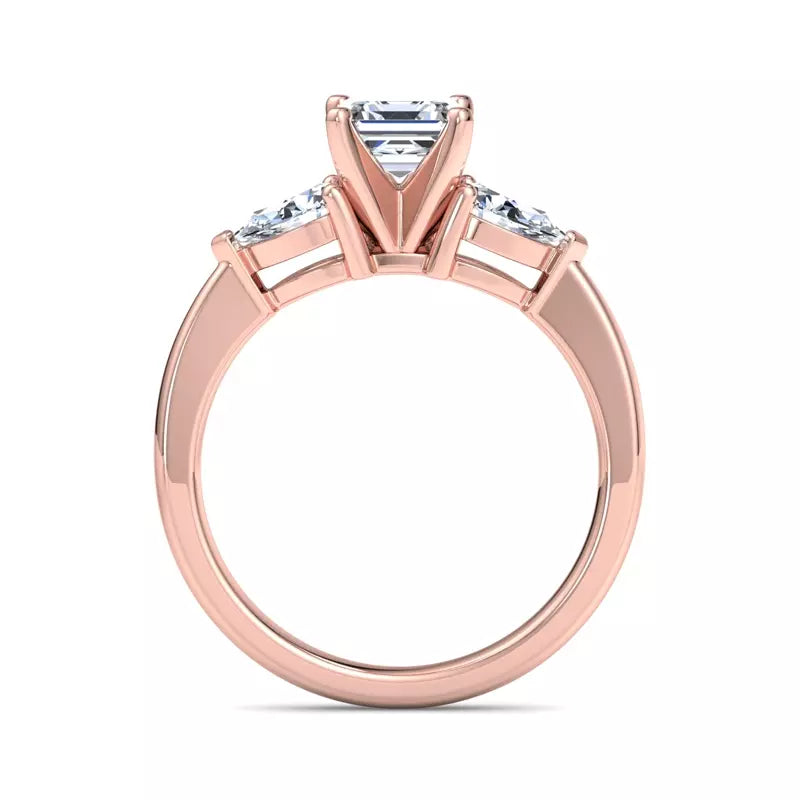 Three-Stone Lab Asscher Engagement Ring