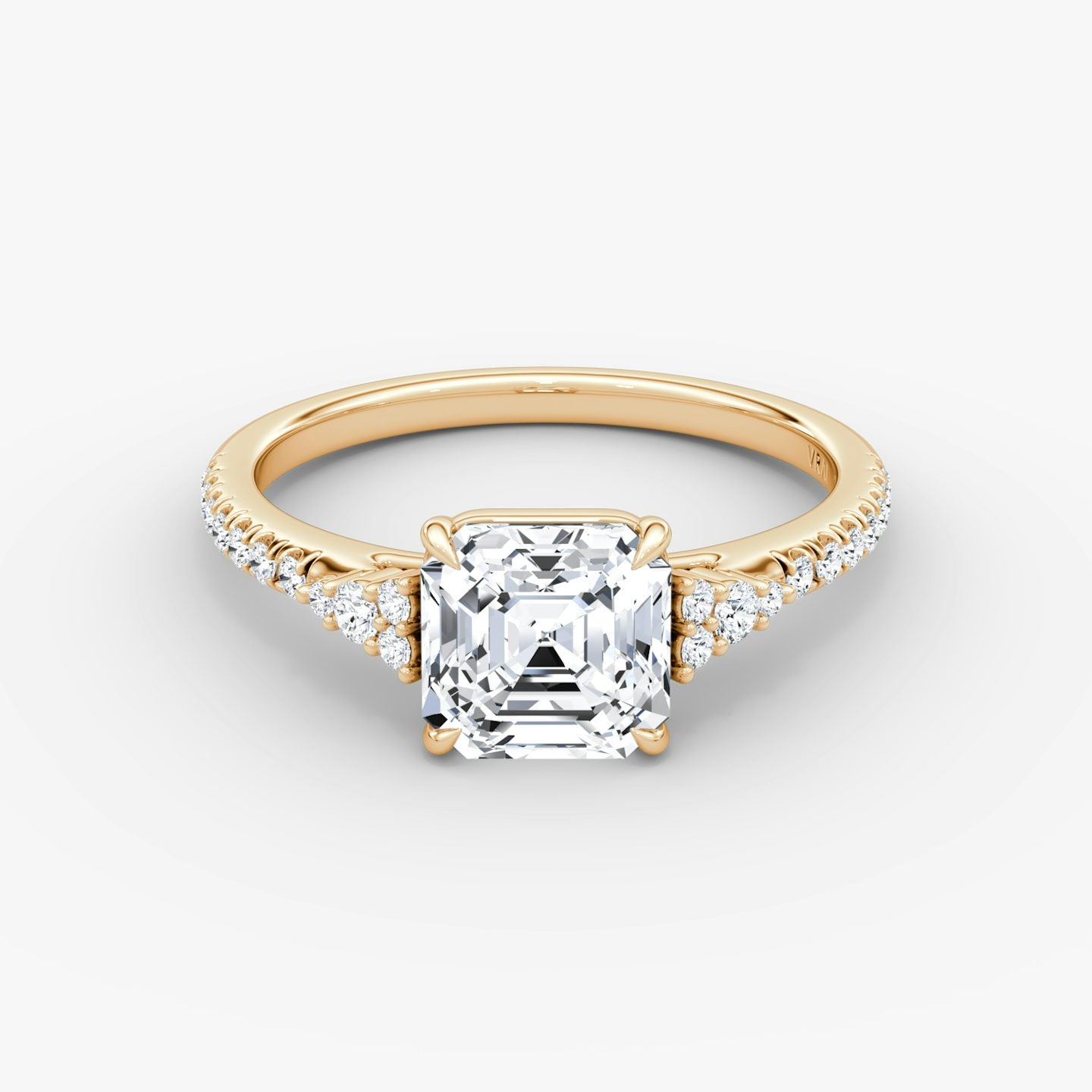 The Side Cluster Cathedral Asscher Engagement Ring