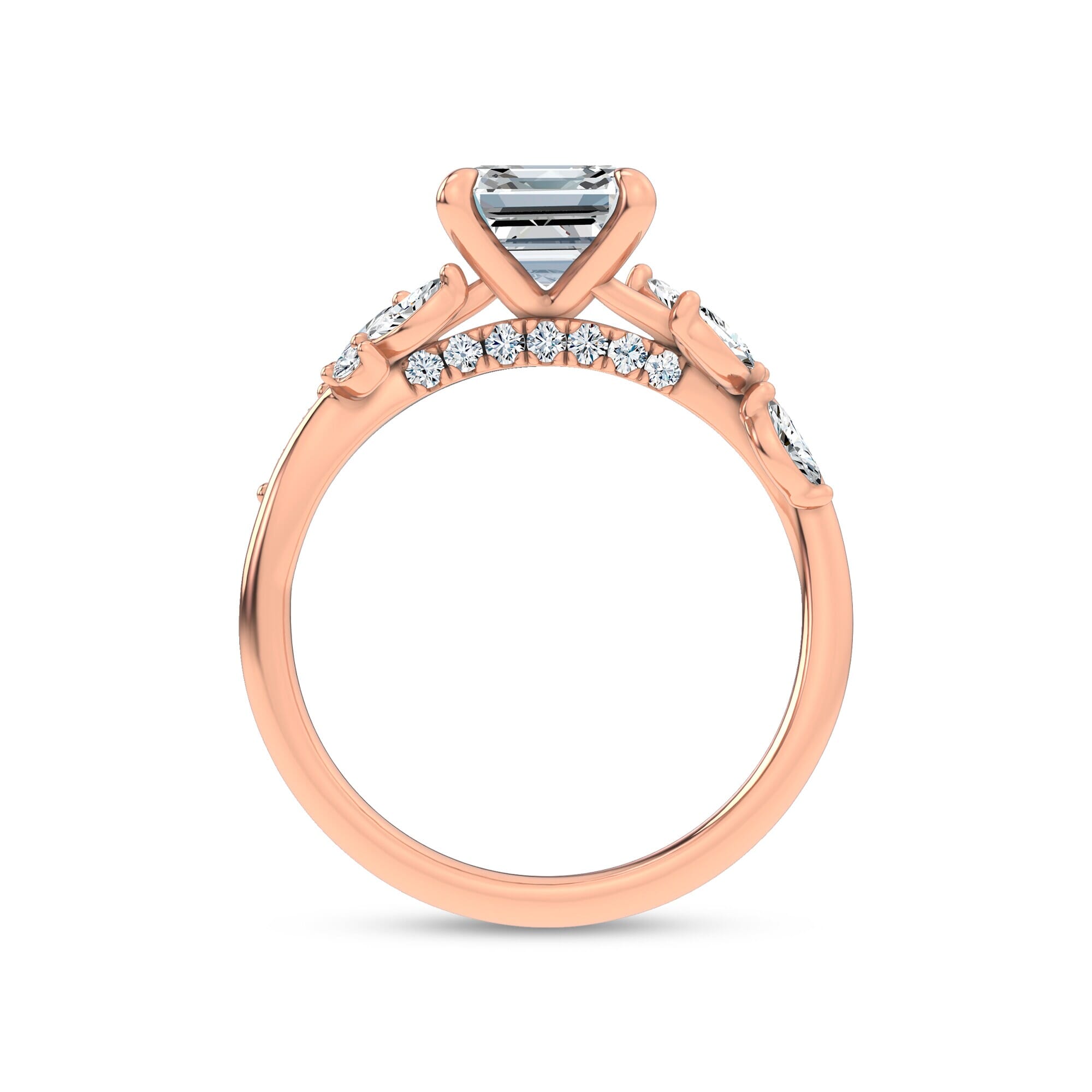 Nature-Inspired Engagement Asscher Ring