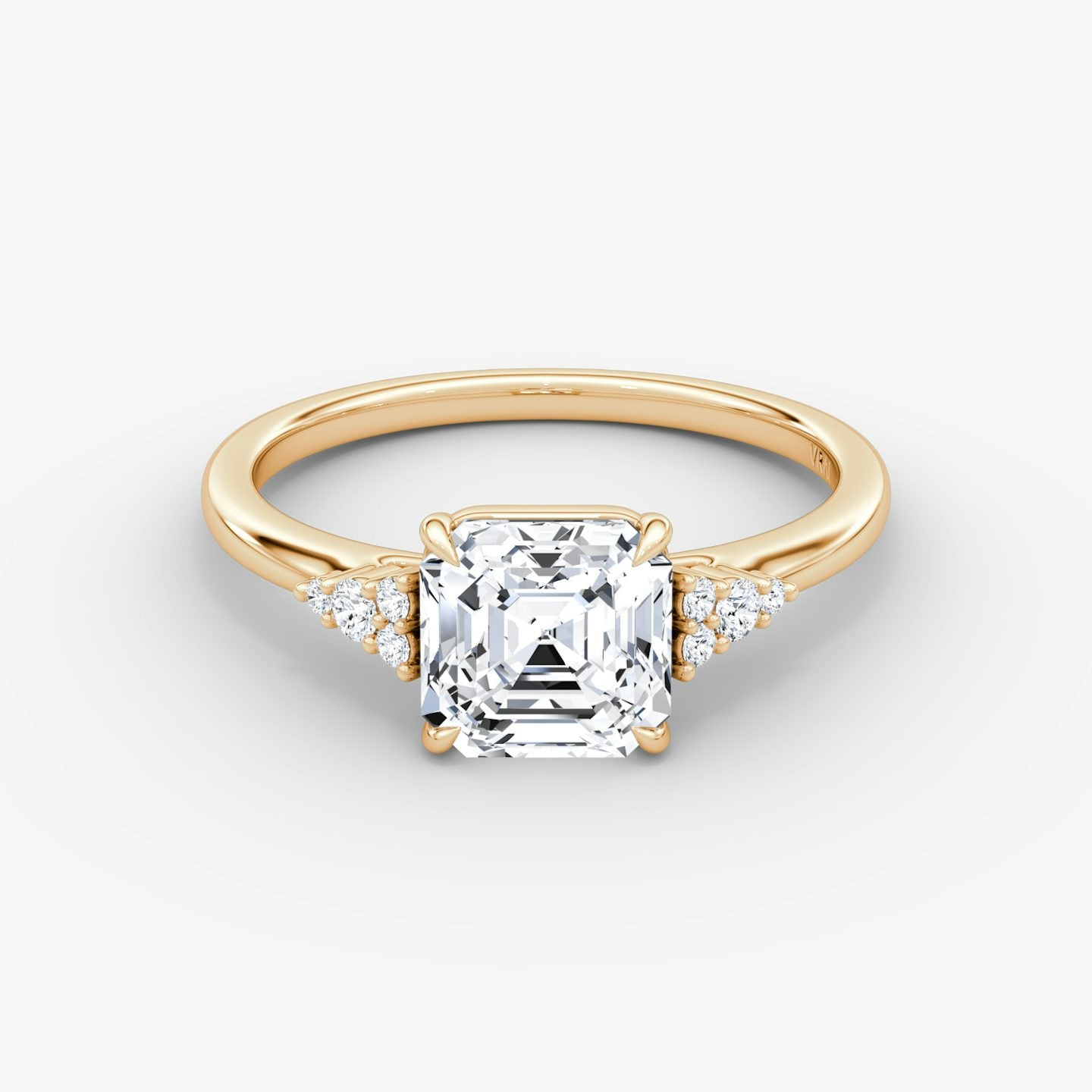 The Side Cluster Cathedral Asscher Engagement Ring