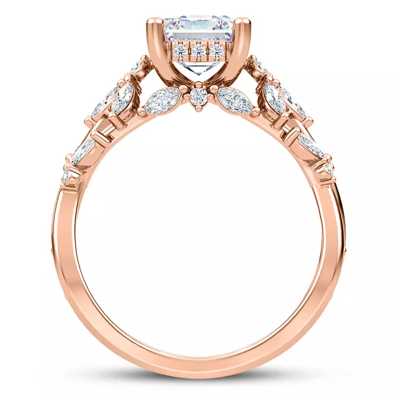 Butterfly And Bee Vine Twist Asscher Engagement Ring