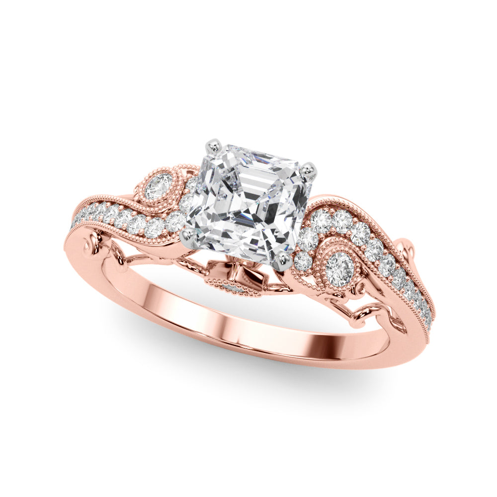 Vintage Inspired Asscher Engagement Ring