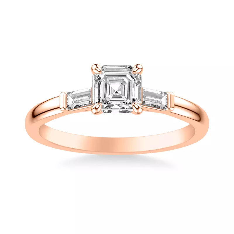 Classic 3-Stone Engagement Asscher Ring