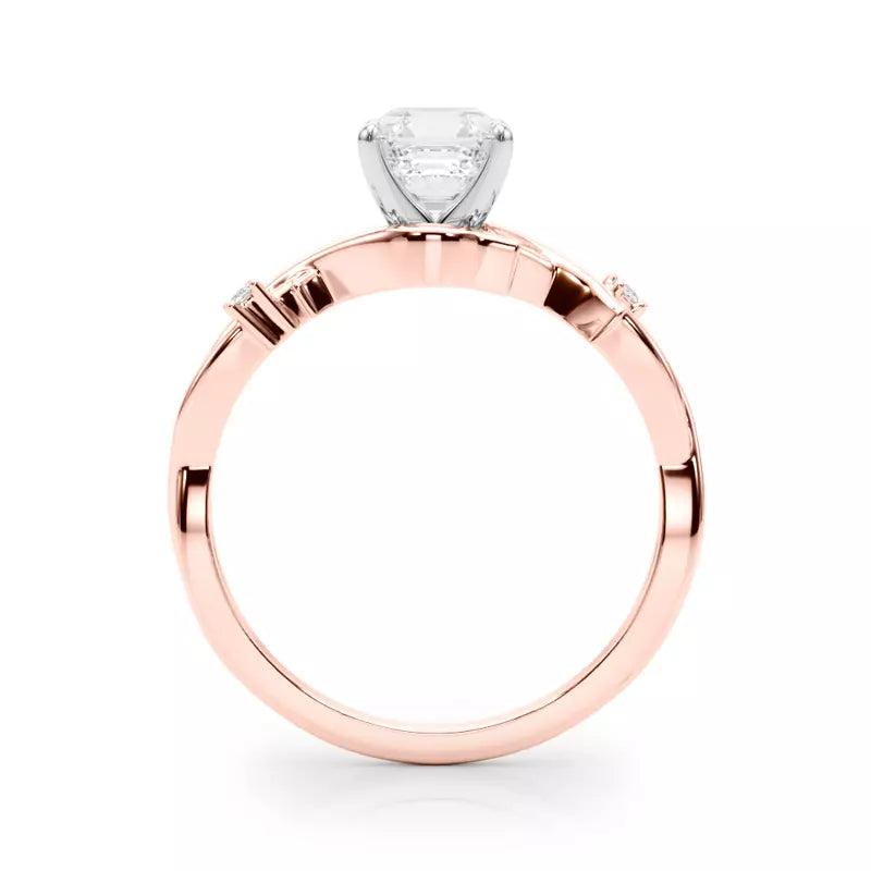 Nature Inspired Asscher Engagement Ring