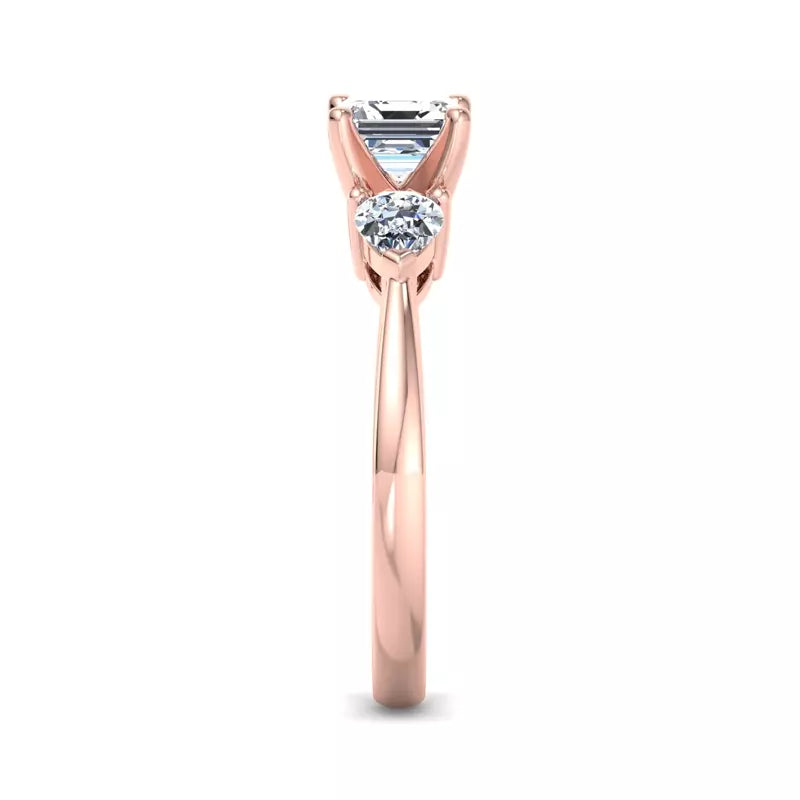 Three-Stone Lab Asscher Engagement Ring