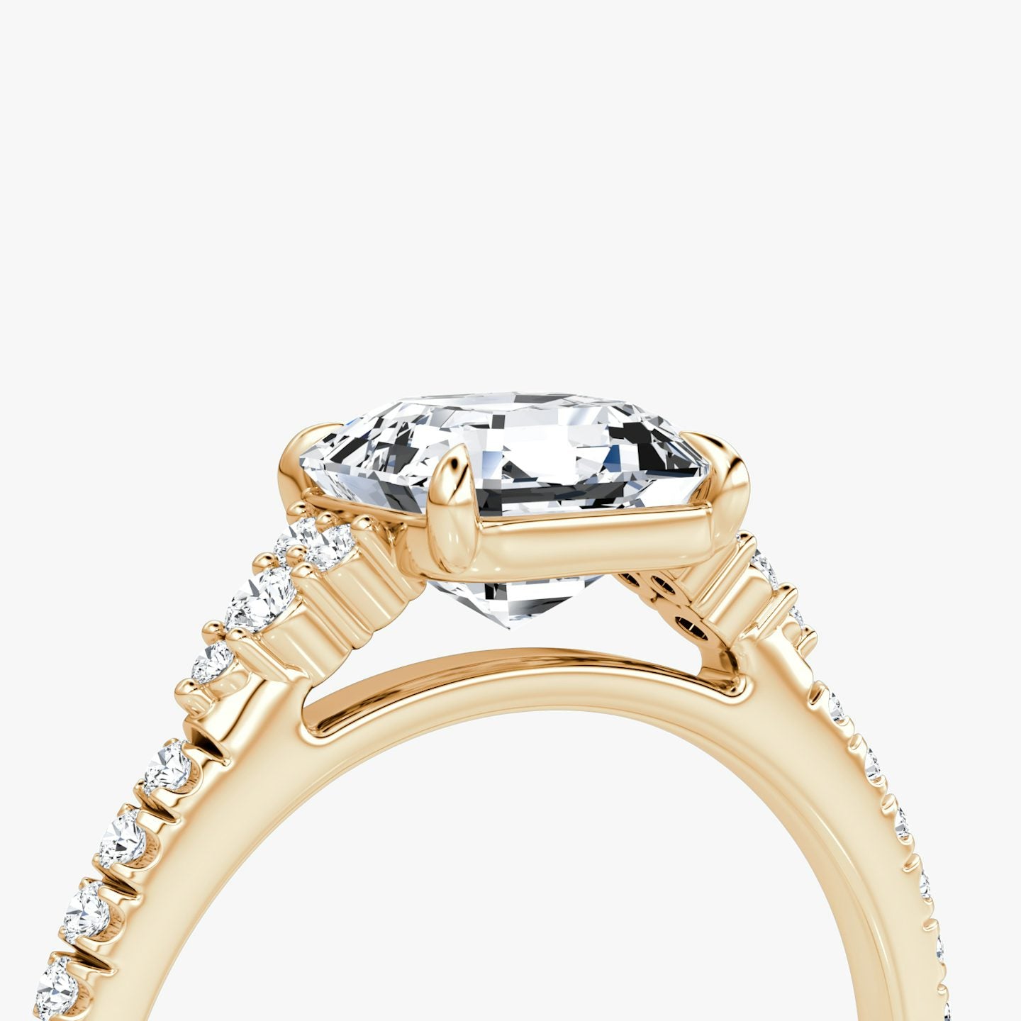 The Side Cluster Cathedral Asscher Engagement Ring