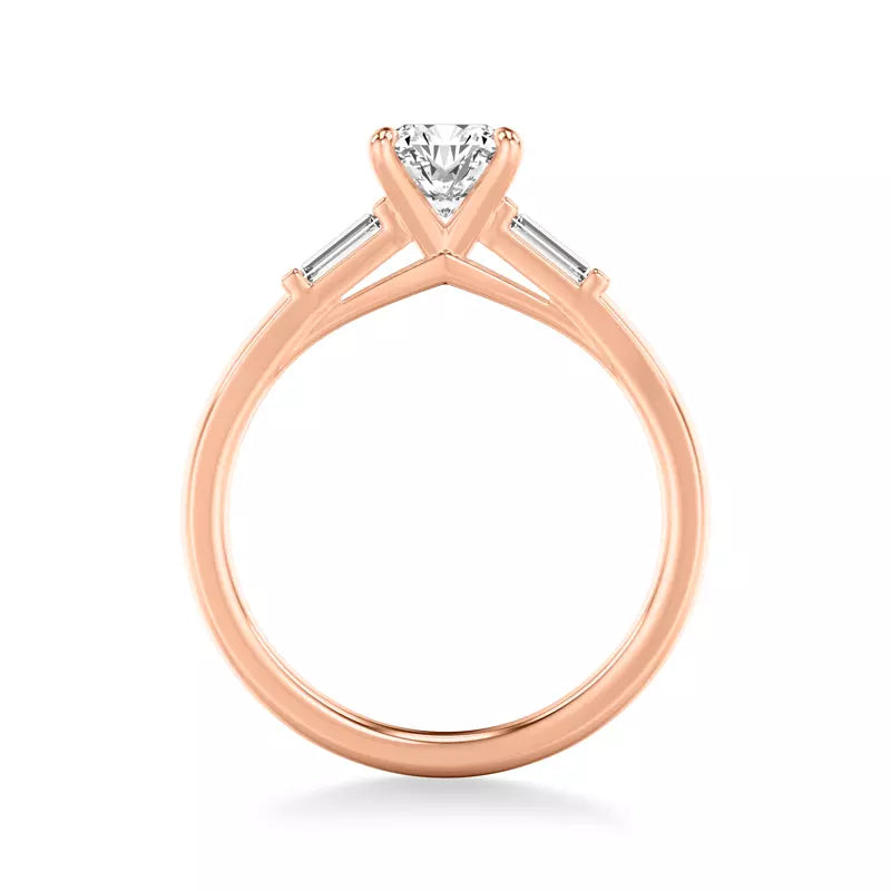 Classic 3-Stone Engagement Cushion Ring