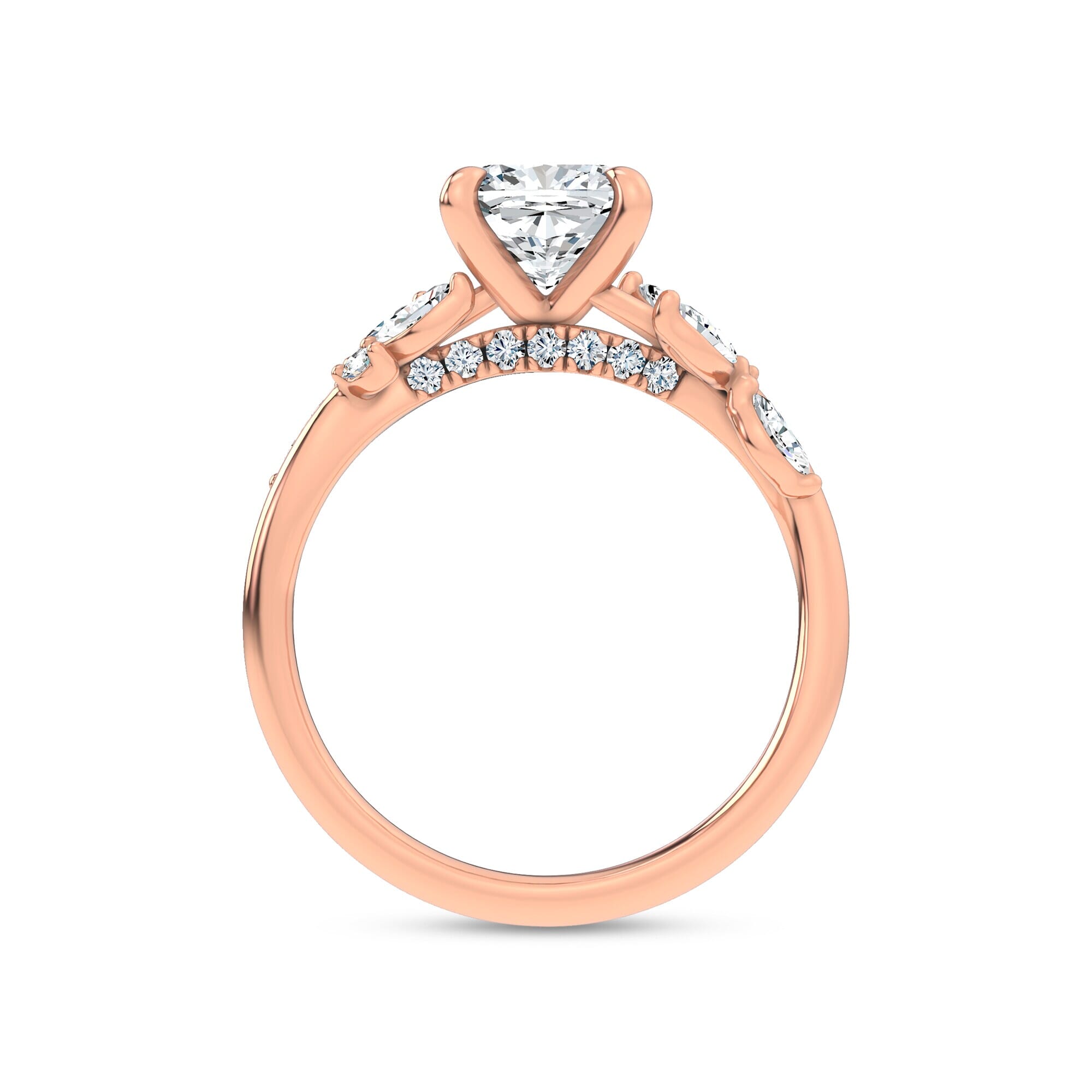 Nature-Inspired Engagement Cushion Ring