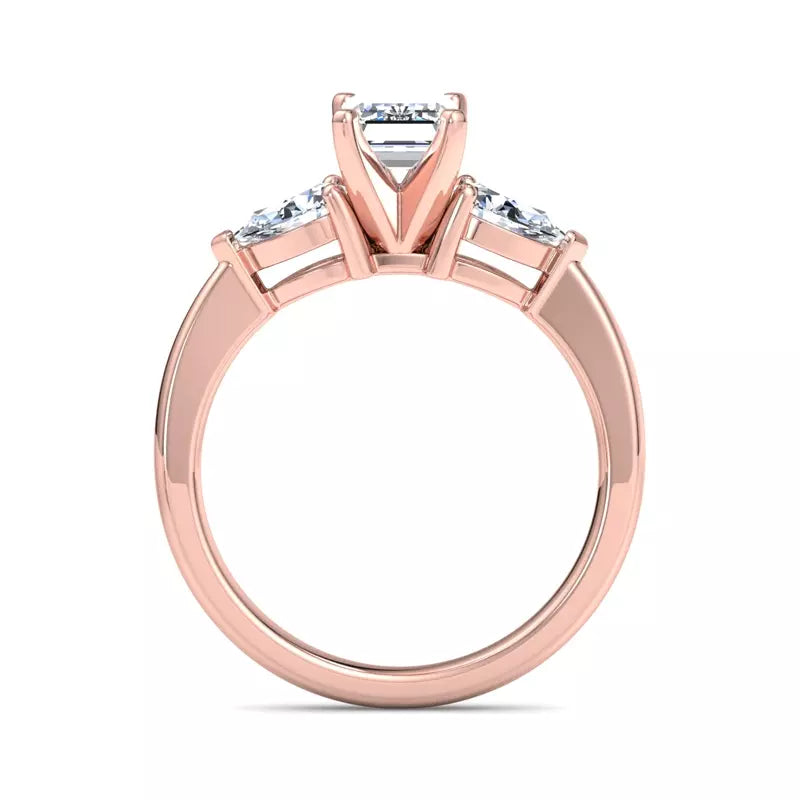 Three-Stone Lab Emerald Engagement Ring