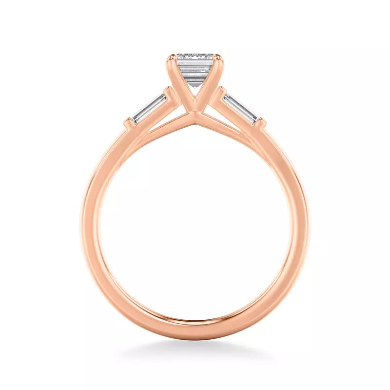 Classic 3-Stone Engagement Emerald Ring