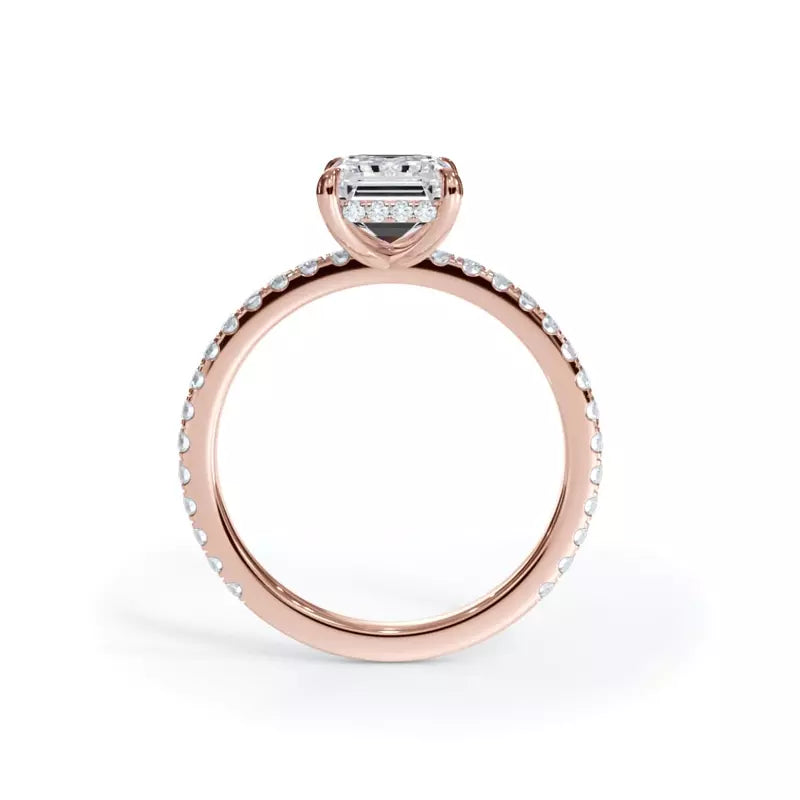 Pavé Hidden Halo Emerald Engagement Ring