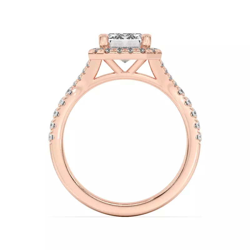 Timeless Halo Emerald Engagement Ring