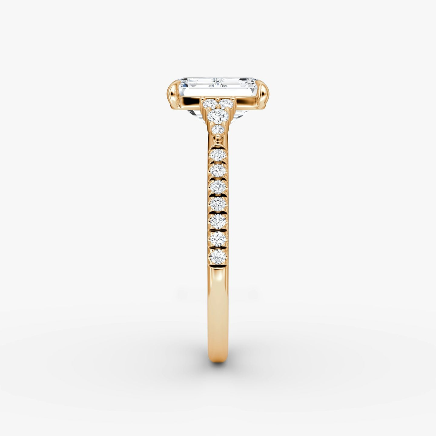 The Side Cluster Cathedral Emerald Engagement Ring