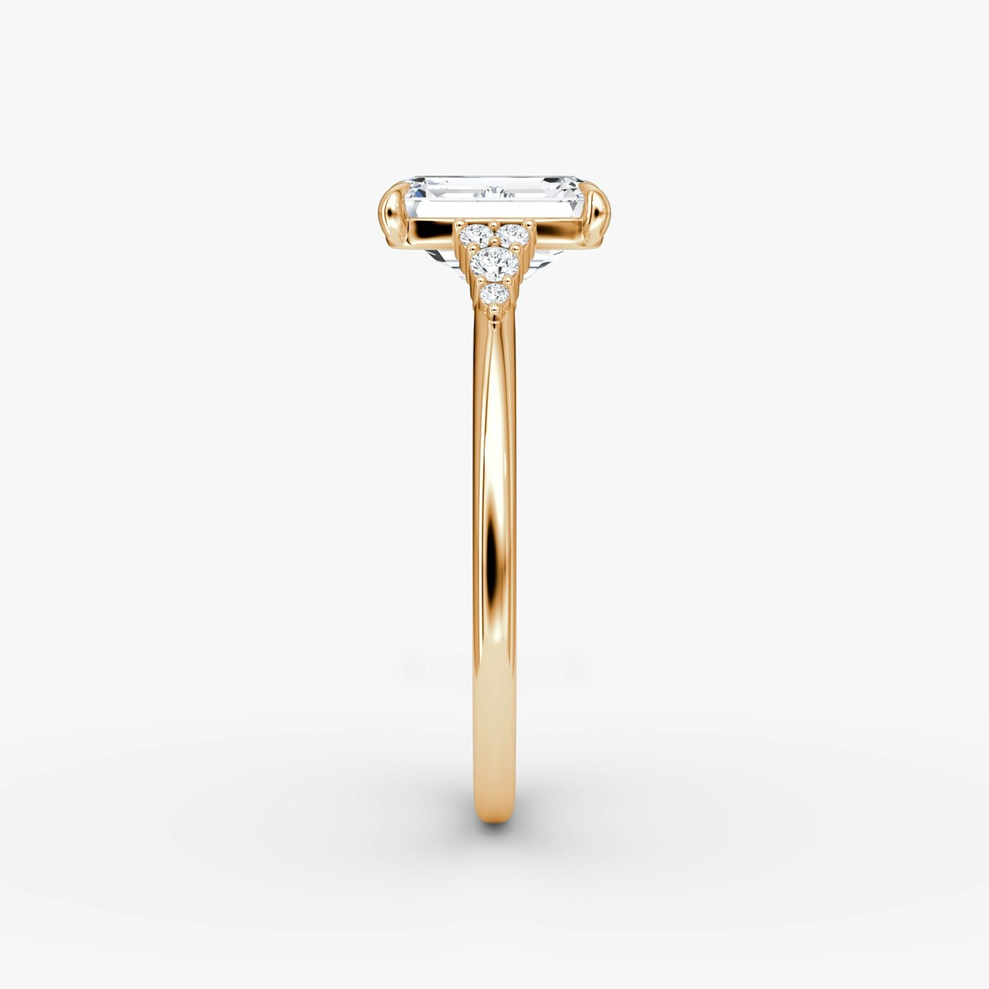 The Side Cluster Cathedral Emerald Engagement Ring