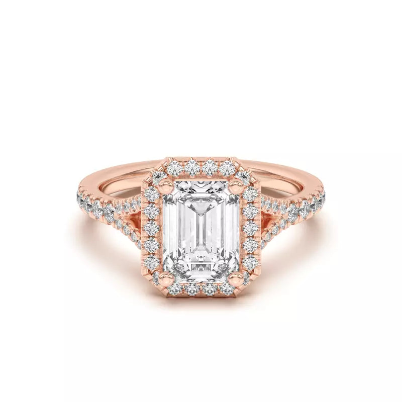 Timeless Halo Emerald Engagement Ring